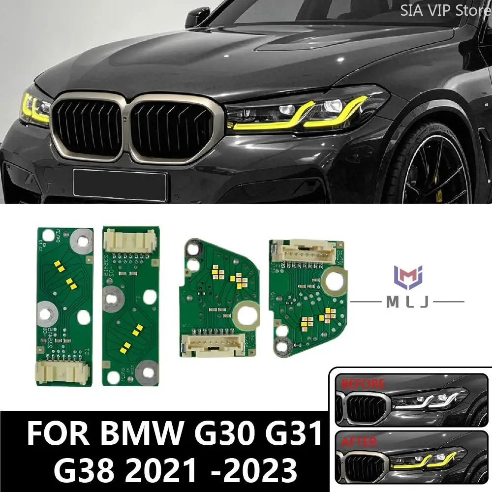 Yellow DRL Chip OEM 23508301 23508302 For 2021-2023 BMW 5 Series G30 G38 High Spec Version Laser Headlight LED Angel Eye Chip