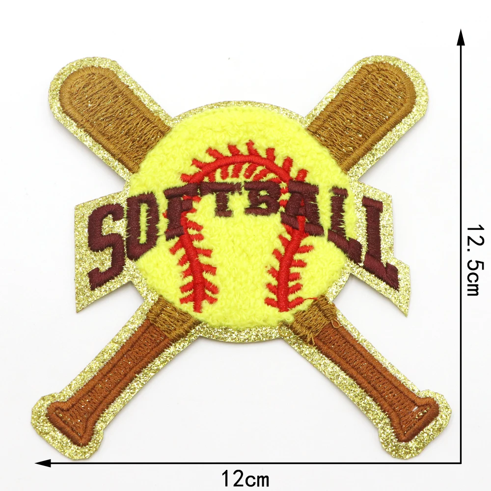 1pc Baseball Basketball Chenille Stickerei Patch Eisen auf Patches für Kleidung Thermo kleber Patches auf Kleidung Jacke Abzeichen – Detail 4