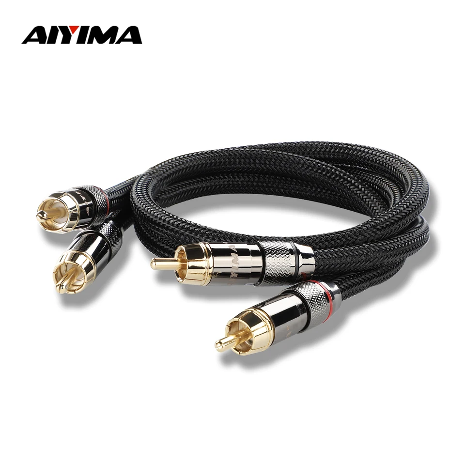 AIYIMA 1ペア 0.5m RCAケーブル 2RCA-2RCA オス-オス ステレオAUX
