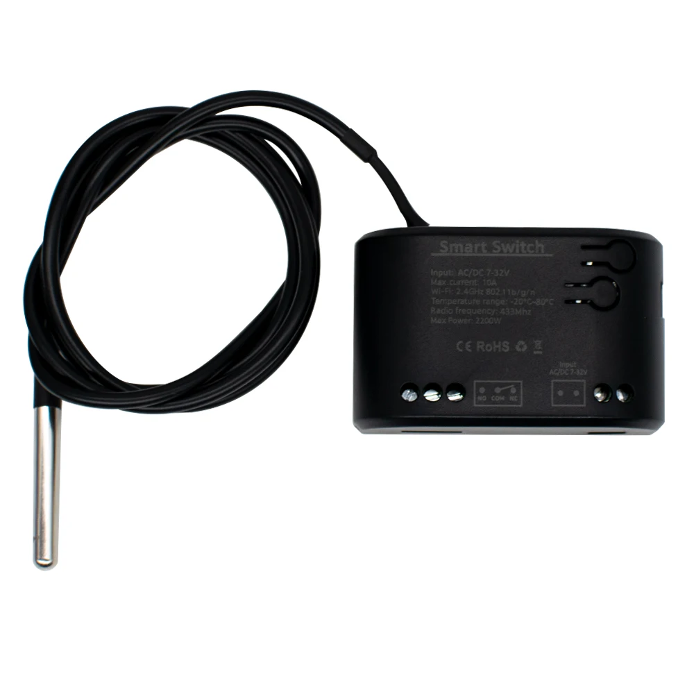 Tuya Smart WiFi Switch Temperature Sensor Monitor 7-32V 85-250V Monitoring Thermostat Passive Dry Contact Relay Work With Alexa