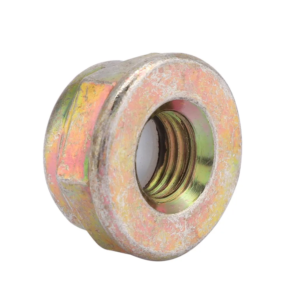 10pcs Durable Gold Blade Nut Metal Universal Flange Nut Left Hand Thread Anti-Loosening Line Replacement Parts