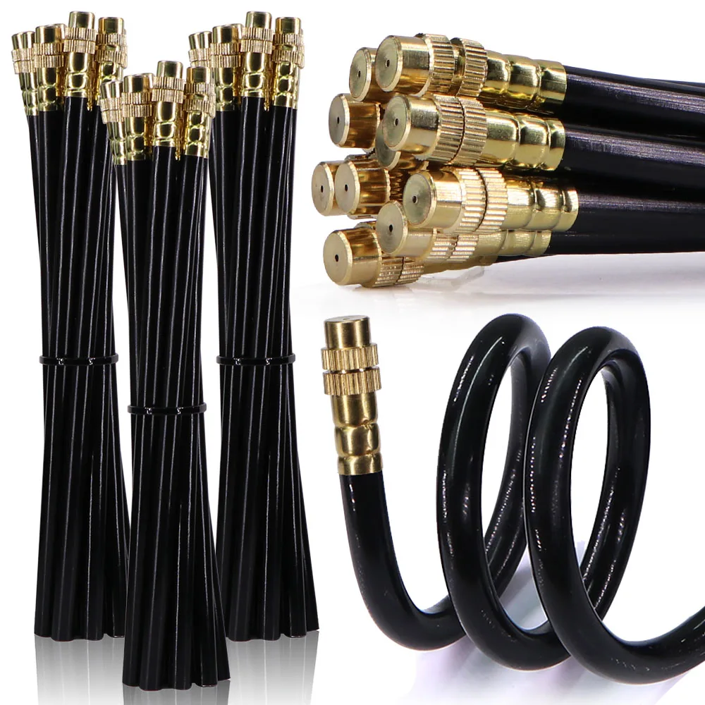 20/30/50cm 360° Free-bend Brass Misting Nozzles 8mm Adjustable Atomization Sprayer for Outdoor Garden Irrigation Auto Watering