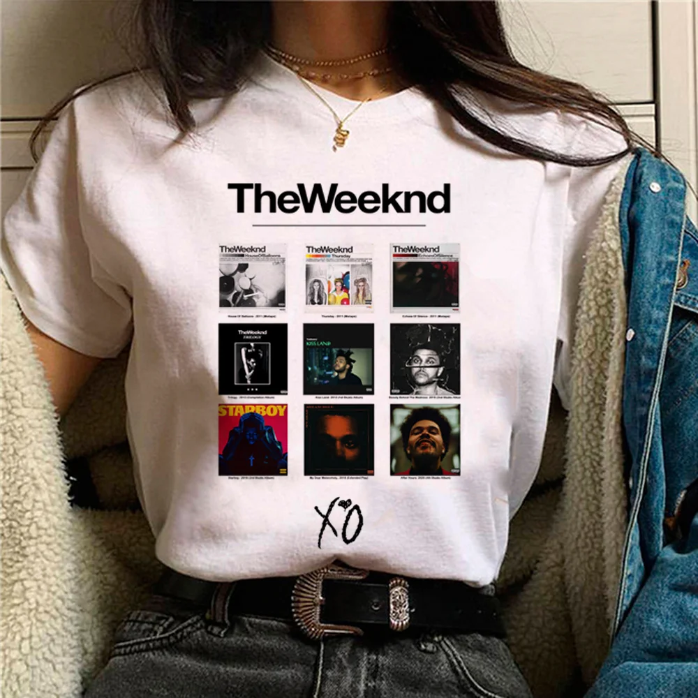 the Weeknd t-shirts women Japanese anime graphic Tee female comic streetwear clothing