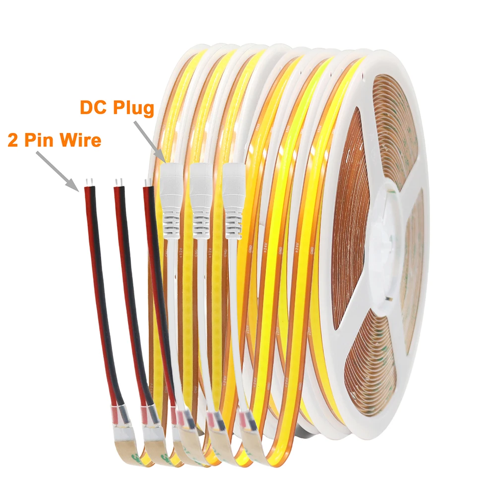 12V 24V LED COB Free Cut  Strip 5m 10m 20m 528/720 LEDs Flexible Light Tape 3000K 4000K 6000K 1m 2m 0.5m Bright Linear Lighting