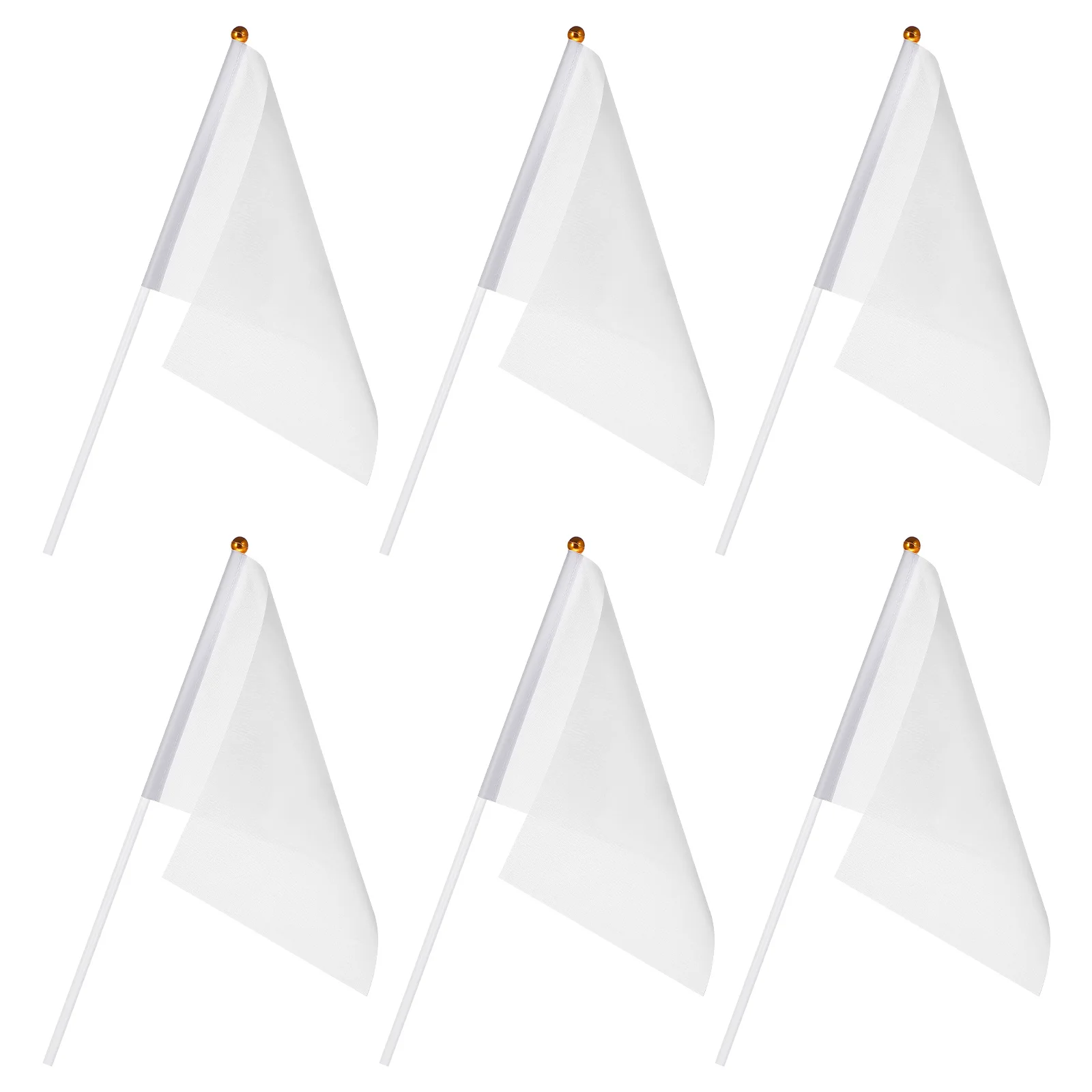

24Pcs Mini White Handheld Referee Flags for Sports Events Car Racing Community Yard Lawn Marking Waving Flags White Flag