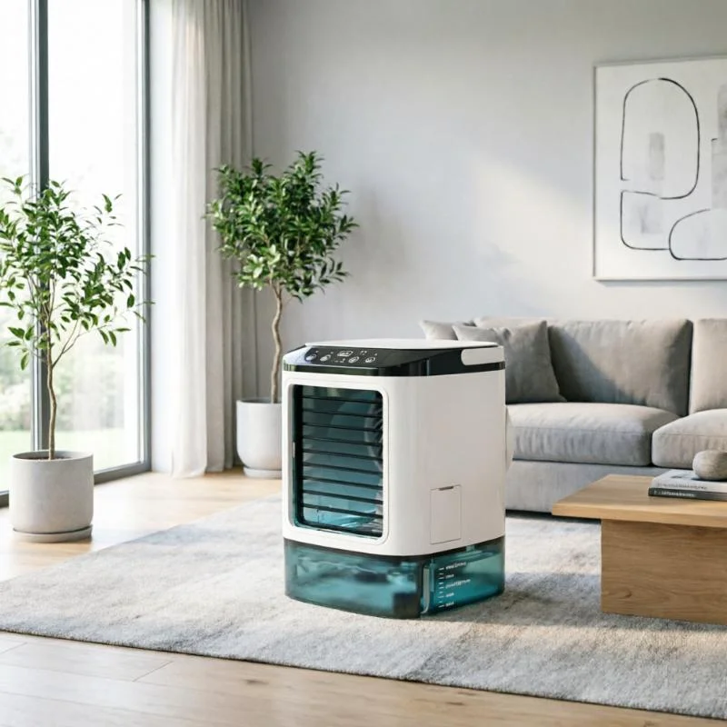 Portable USB Mist Cooling Fan Mini Desk Humidifier Fan Household Office Air Cooler with Ice Box for Bedroom Dorm