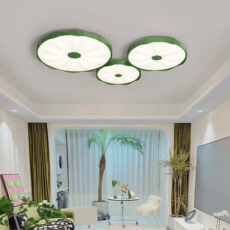 Imagem -03 - Criativo Led Lotus Estilo Luz de Teto Quarto Quente Luz Espectro Completo Lâmpada de Proteção Ocular Sala de Estar Iluminação Decoração