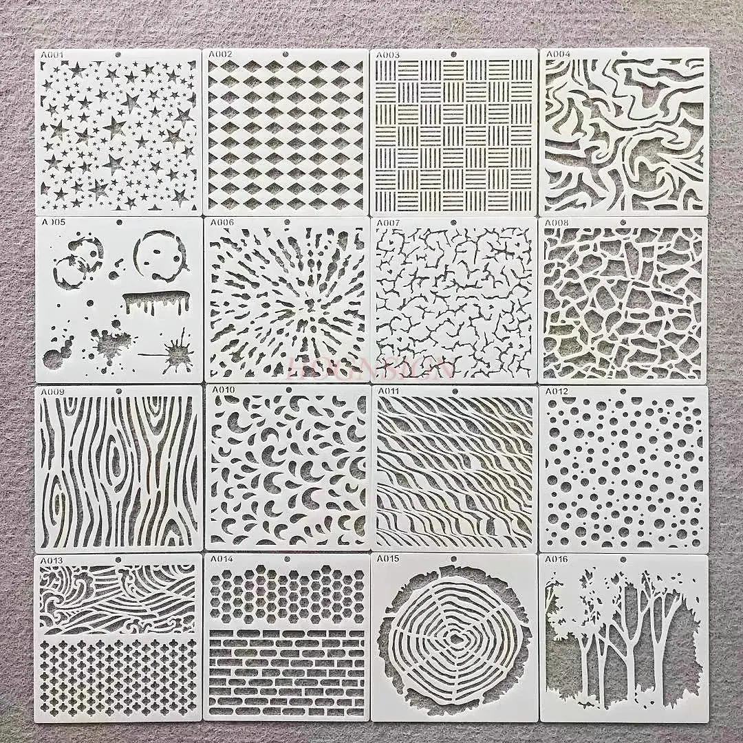 16pcs/set Wall art pattern painting creative spray painting production auxiliary manual account hollow template