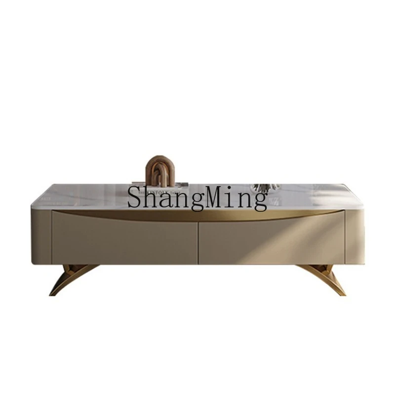 

ZYY light luxury rock slab coffee table TV cabinet combination modern simple living room high-end TV cabinet