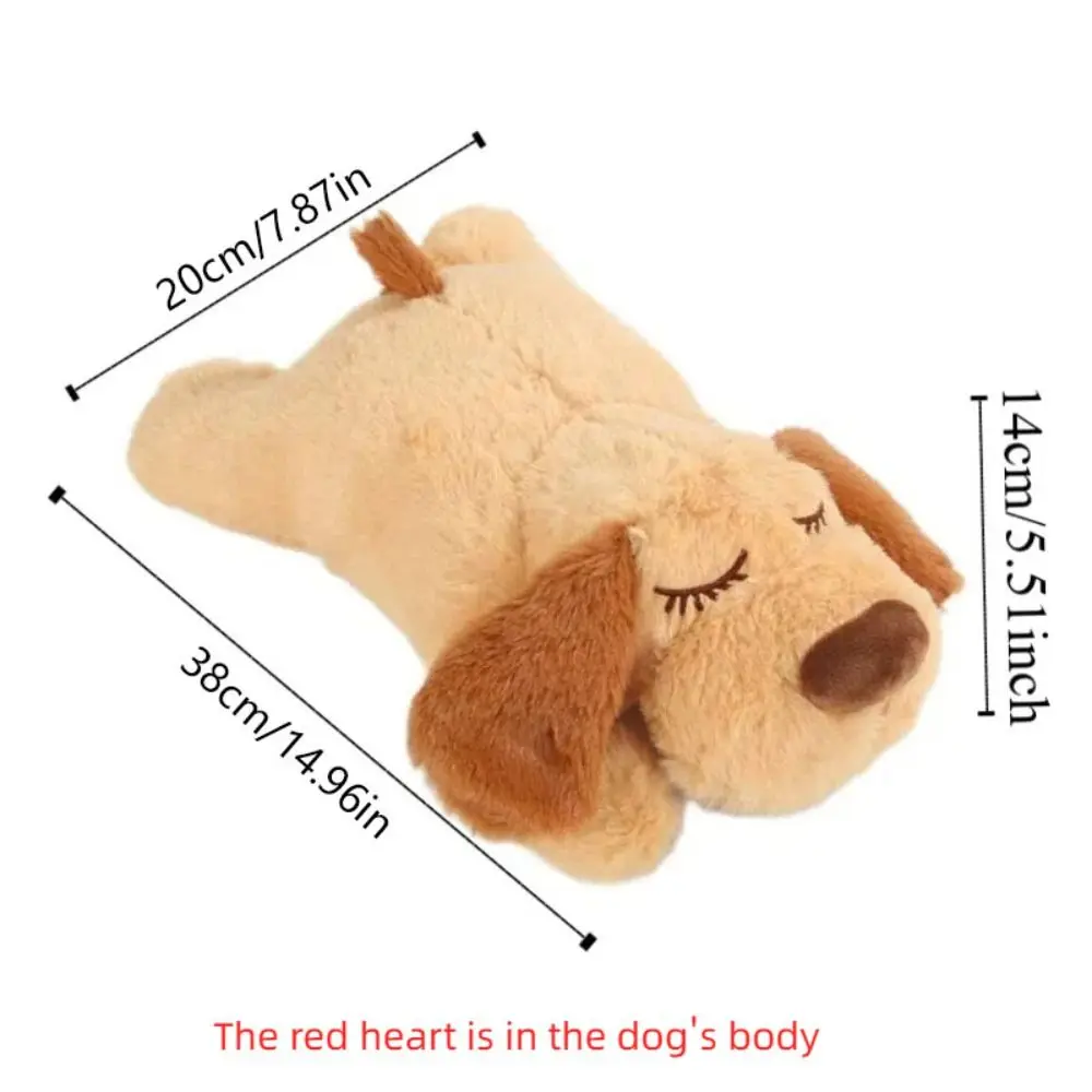 Sleep Aid Dog Heartbeat Anxiety Relief Stuffed Animal Lying Dog Fidget Behavioral Training Soft Puppy Doll Birthday Gift