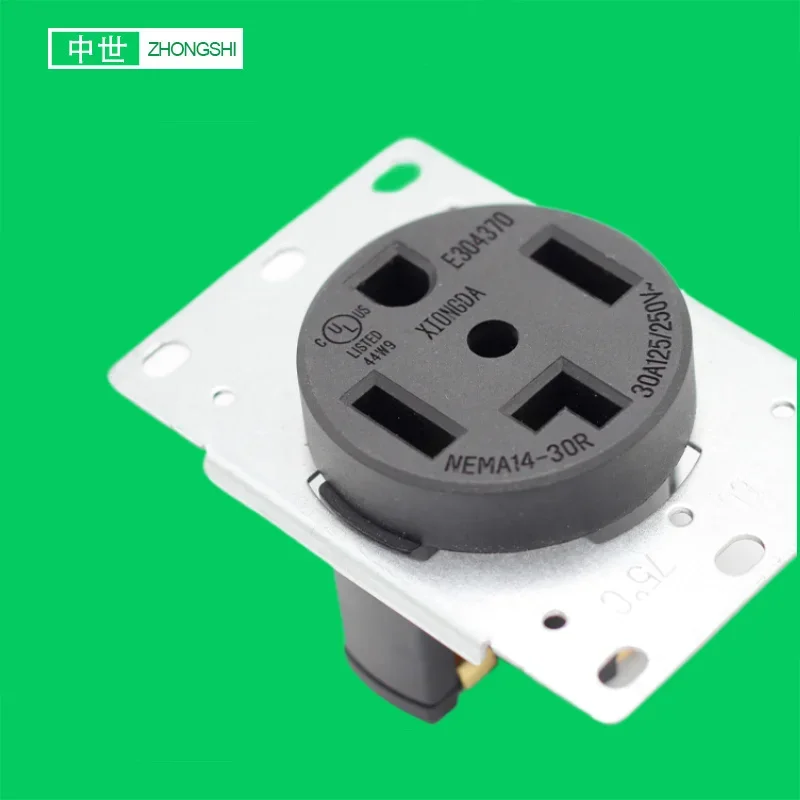 Flush Mount Electrica Receptacle NEMA 14 30R 3 Pole 4 Wire Power Socket with UL Certification for Industrial Equipment