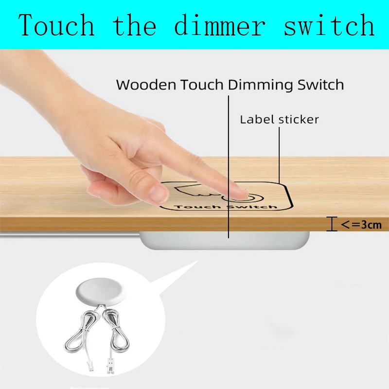 Sweep Penetrable 25mm Wood Panel Smart Touch Sensor LED Light Switch Control Hand Sweep Control Dimmable Touch Dimmercus Custom