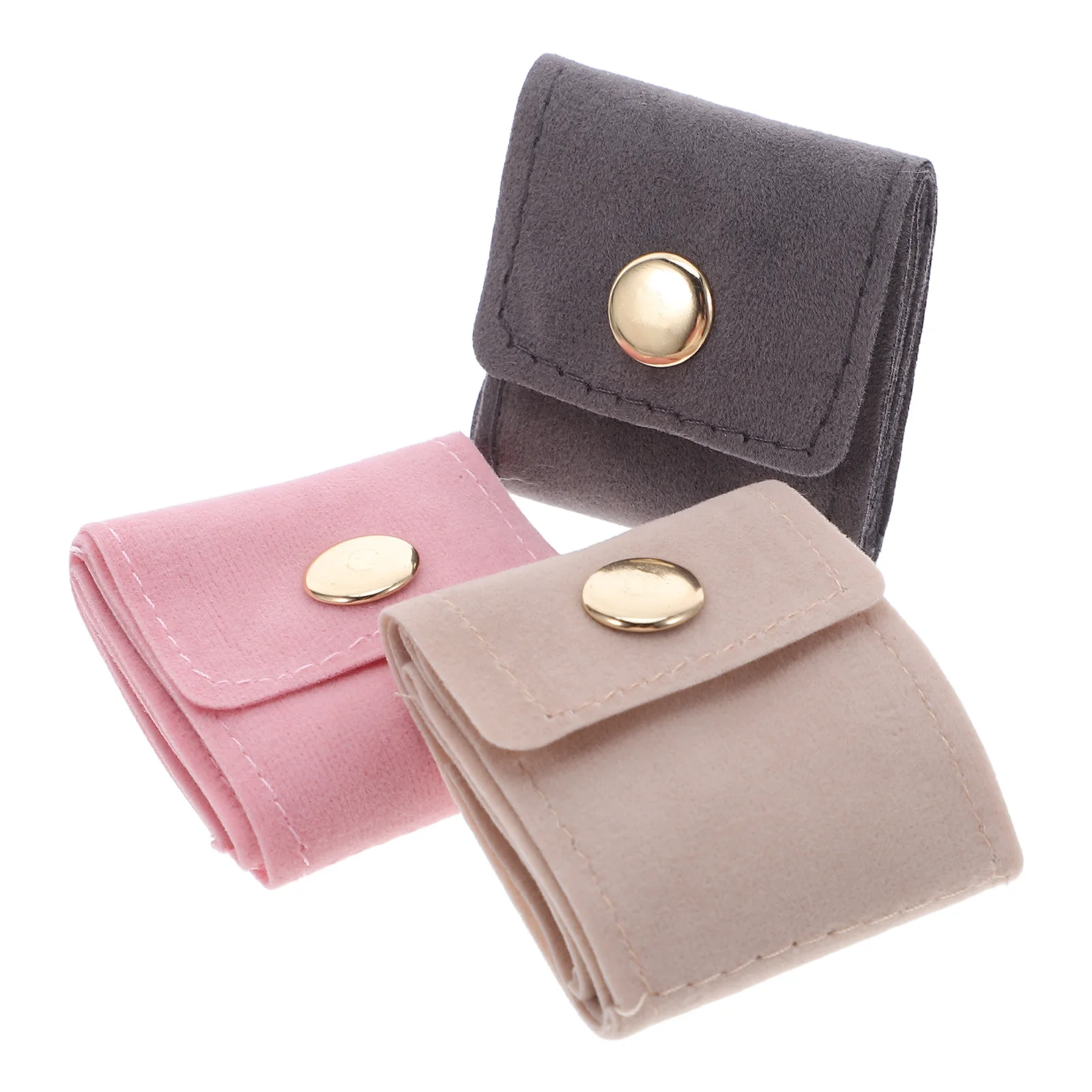 

3Pcs Jewelry Storage Bag Portable Mini Travel Organizer for Rings Necklaces Earrings Zipper Pouch Women's Compact Case Small