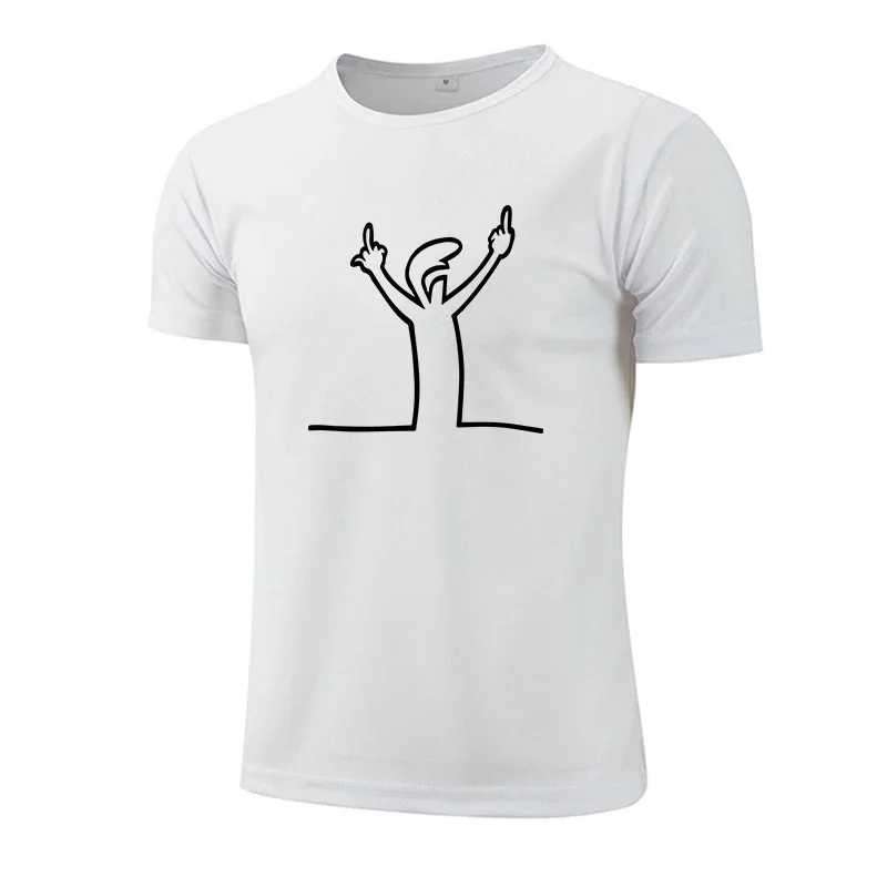 New Men T-shirt Printed Casual Exercise Short Sleeve Outdoor Gym Sports Jogging Clothing Summer Hot Sales Quick-Drying Mesh Tees