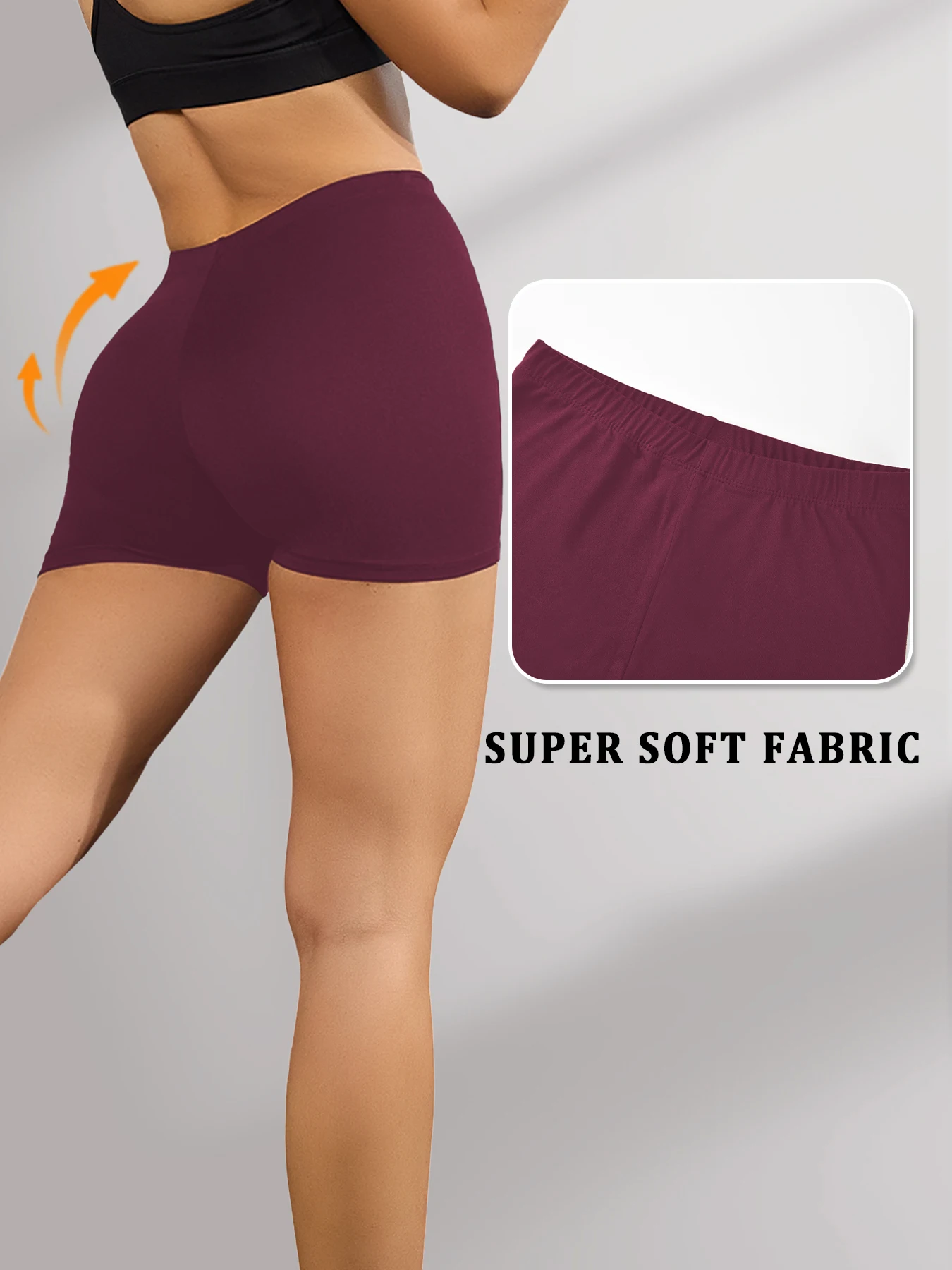 Super Soft Biker Shorts For Women, No See Through Workout Running Yoga Athletic Shorts, 2