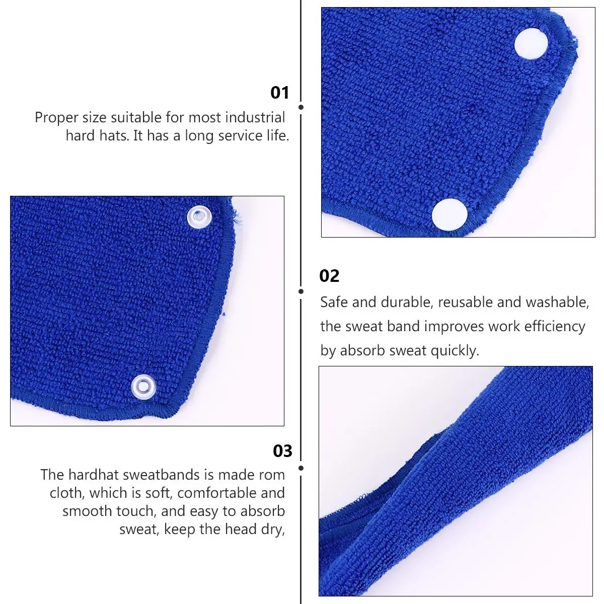 6pcs Safety Sweatbands Soft Reusable Absorbent Keep Head Dry Hard Hats Accessory Cooling Mesh Labor Protection