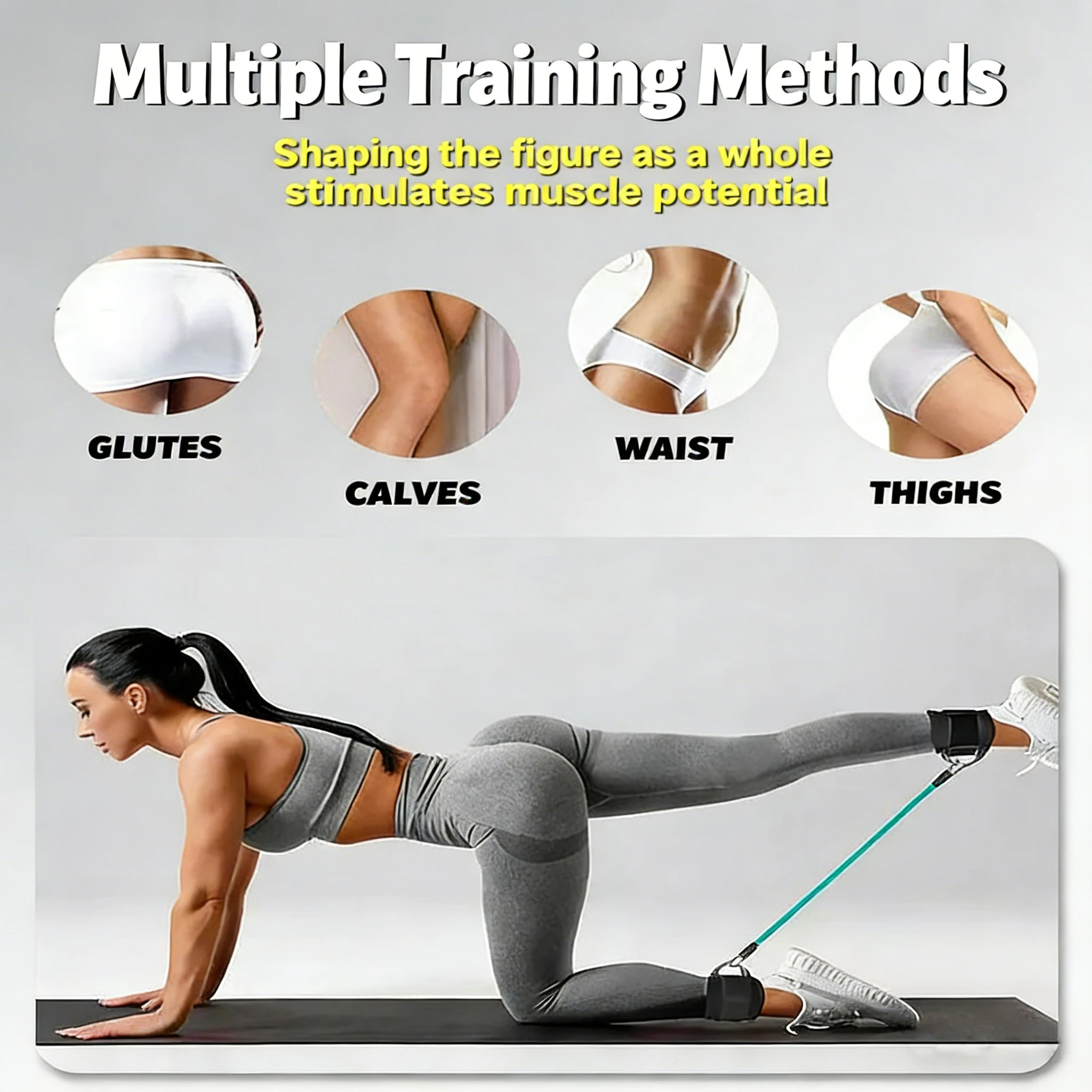 Leg Strength Trainer, Hip Lifting, Beautiful Legs, Deep Squat, Ankle Buckle, Exercise Resistance Belt, Tension Belt, Tension Rop