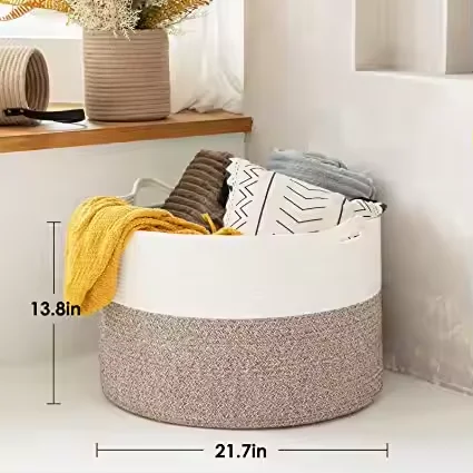 Wholesale Foldable Cotton Rope Basket with Hanging Design Custom Logo Collapsible for Home Storage-for Toys and Household Items