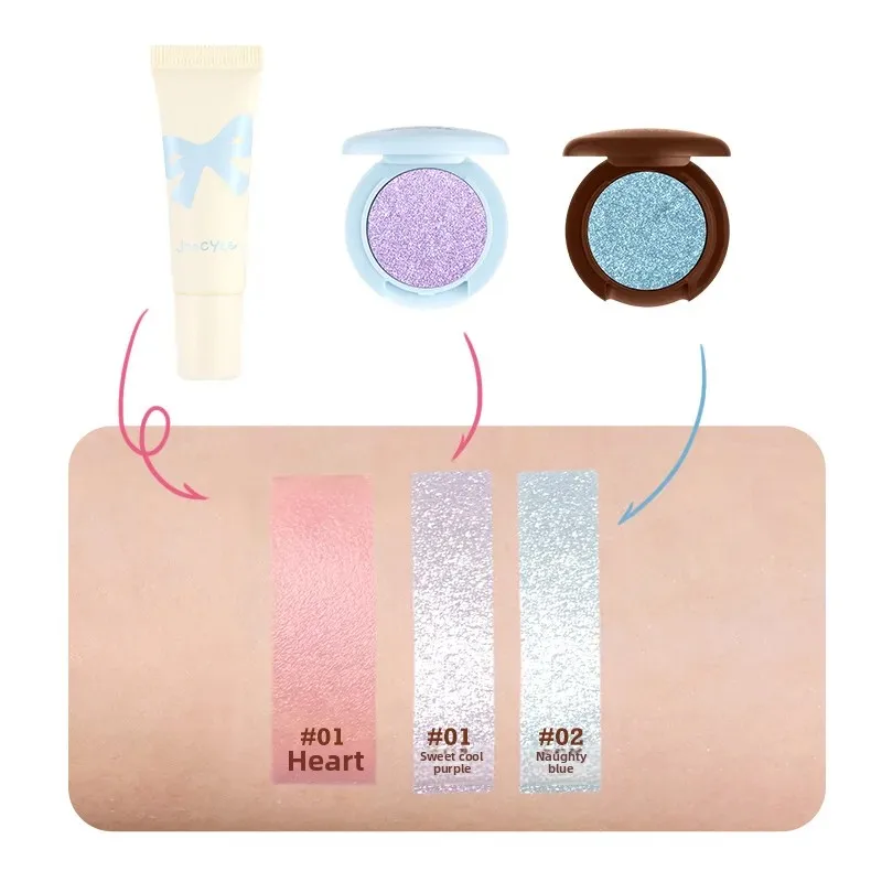Joocyee Limited Edition Big and Little Kids Series Mini Eyeshadow Highlighter Gift Box ตัวอย่างการแต่งหน้า