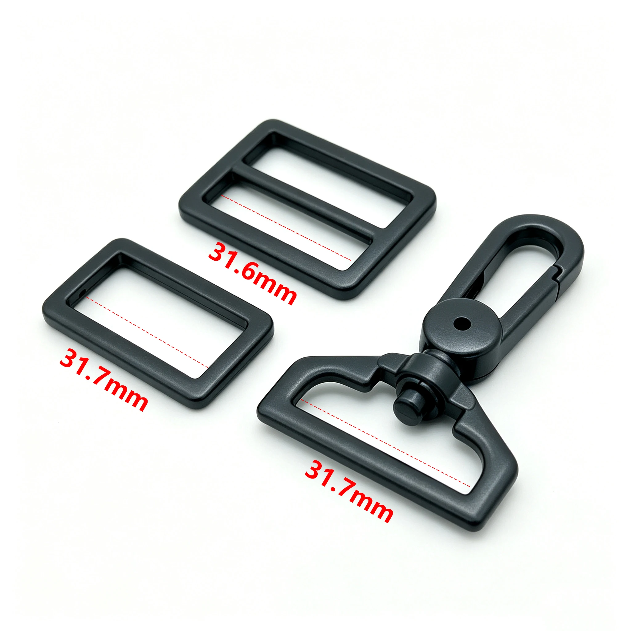Cloxy 1 Set 25-38mm Metall-Gürtelschnallen-Set D-Ring Rechteckige Schiebeschnalle Drehbarer Hakenverschluss Taschenriemen-Zubehör – Detail 5