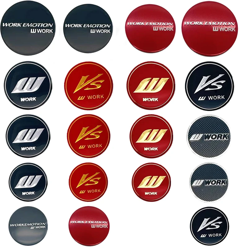 4PCS/Lot 64.5MM 56MM 50MM 45MMM WORKE MOTION Car Wheel Center Hub Cap Sticker Car Badge Emblem Sticker