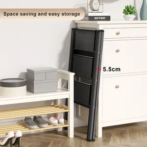 سلم قابل للطي من الألومنيوم خفيف الوزن ، 3 خطوات ، كرسي محمول ، رف تخزين ، دواسة عريضة غير قابلة للانزلاق ، أدوات متعددة الوظائف ، سلم أفضل 12 سلم مطبخ للمبيعات 3 خطوات - No8