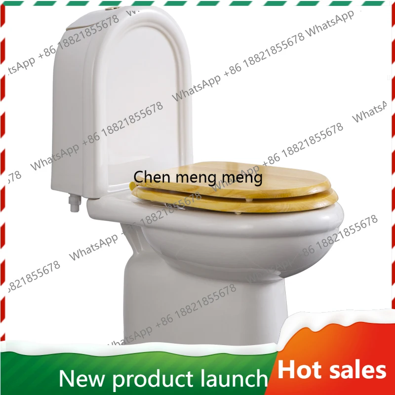 

F185 Butterfly pottery retro round arch water tank split toilet small apartment bathroom toilet