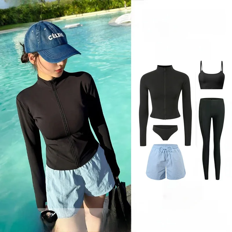 

Женский гидрокостюм для серфинга и плавания с длинными рукавами, двухсекционный, в стиле русалки, для дайвинга, с эффектом похудения, для водных видов спорта