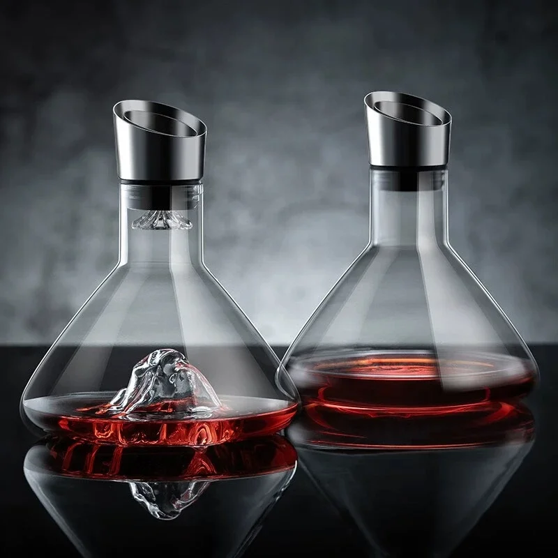 

1500ML Iceberg Whisky Wine Decanter Handmade Lead-free Crystal Wine Pourer Carafe Thickened Wine Dispenser Pot Bar Accessories