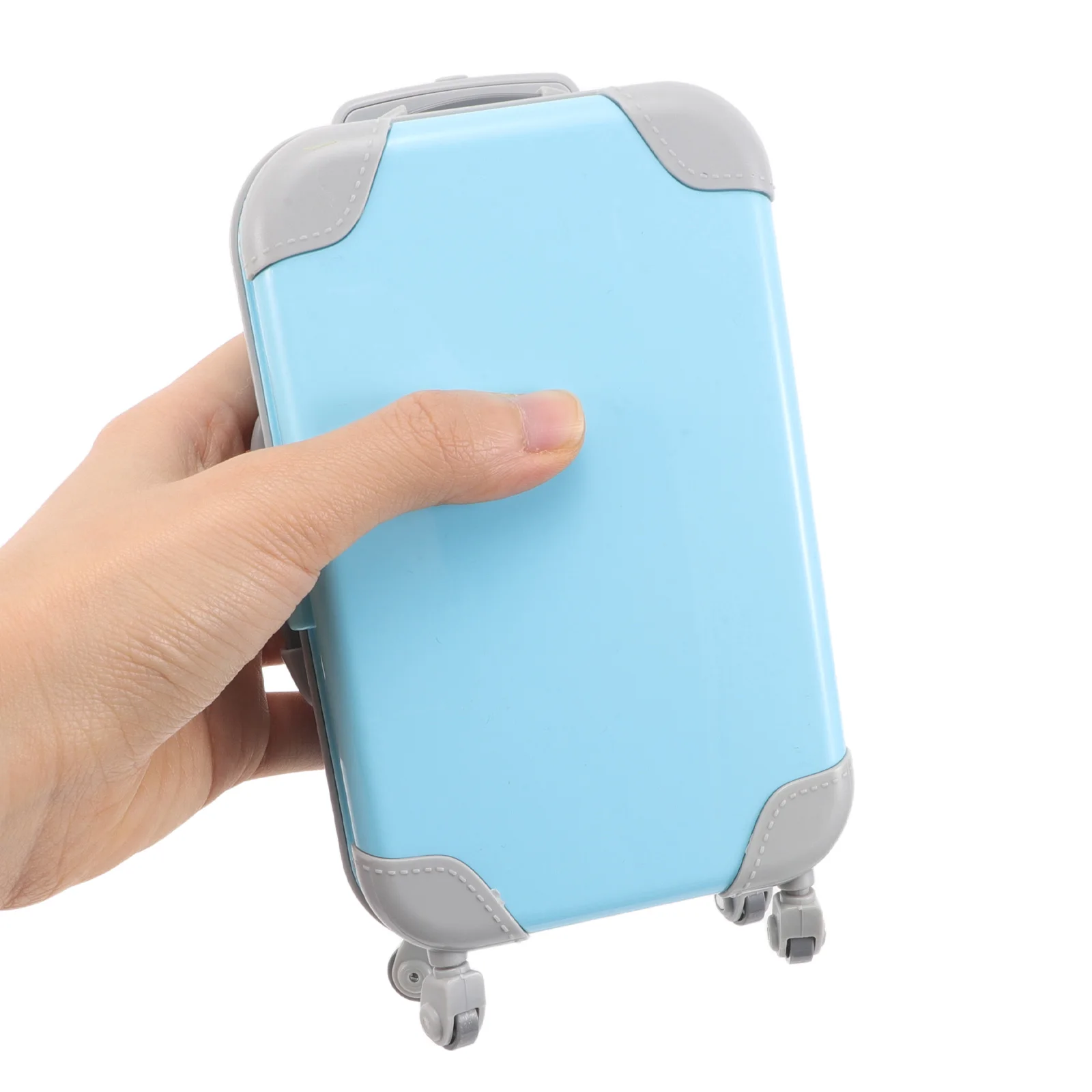 

3Pcs Transparent Mini Plastic Rolling Suitcase Boxes Portable Travel Jewelry Candy Organizer Party Favor Small Storage Case