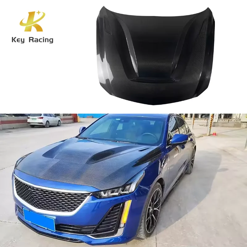 

Для Cadillac CT5 2020- Hood Carbon Fiber GTS Style крышка автомобильного двигателя