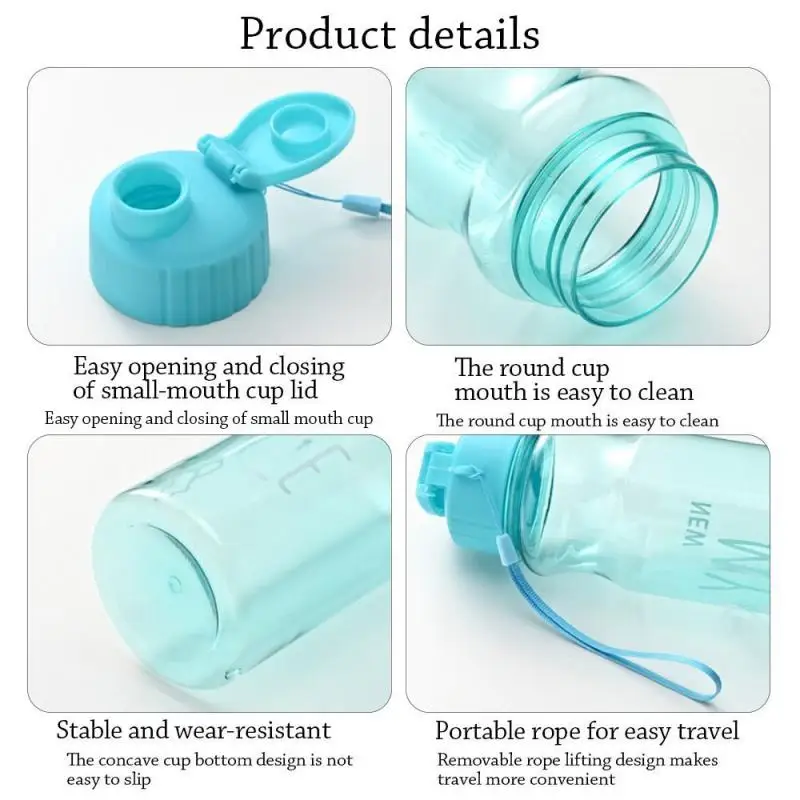 Water Bottle Gift Plastic Large Capacity Color Transparent Outdoor Wholesale Cold Water Cup Transparent Portable Sports Kettle