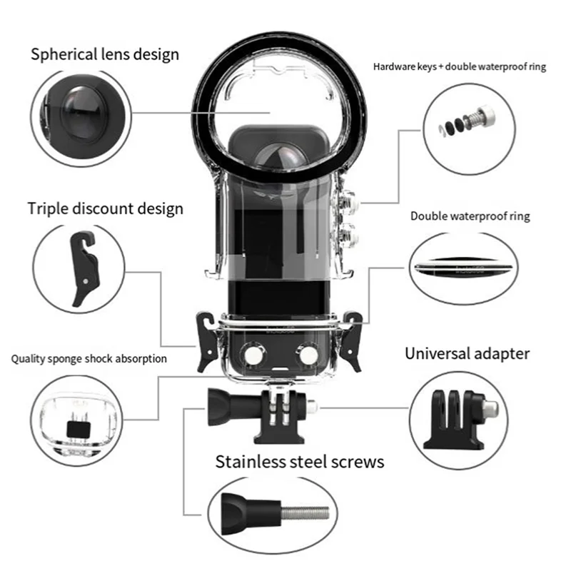 【Must-Haves】Diving Case Forinsta360 X4 Underwater Diving Case Insta360 X4 Camera Protective Anti-Scratch Diving Shell