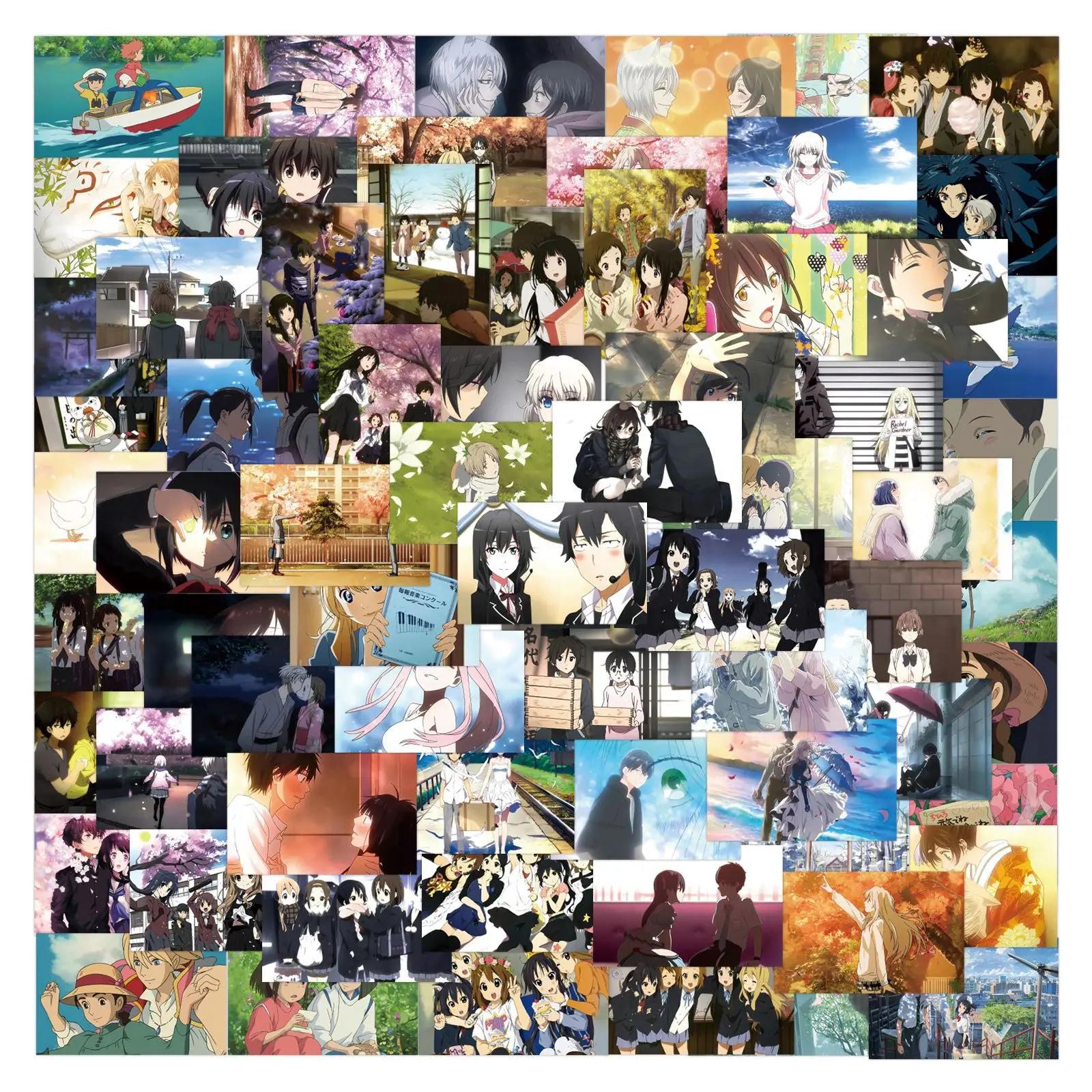 80 قطعة مجموعة الرسوم المتحركة المختلطة للمشهد الشهير أدوات مكتبية مزخرفة لحساب اليد وكوب الماء وملصقات الكمبيوتر