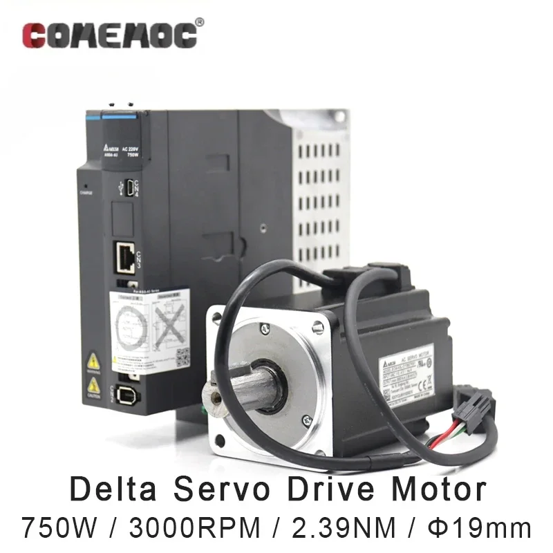 

Delta Servo Motor Kit 750w ASD-A3-0721-L+ECM-A3L-CY0807RS1 ECM-A3L-CY0807SS1 with Brake 3000RPM 2.39NM