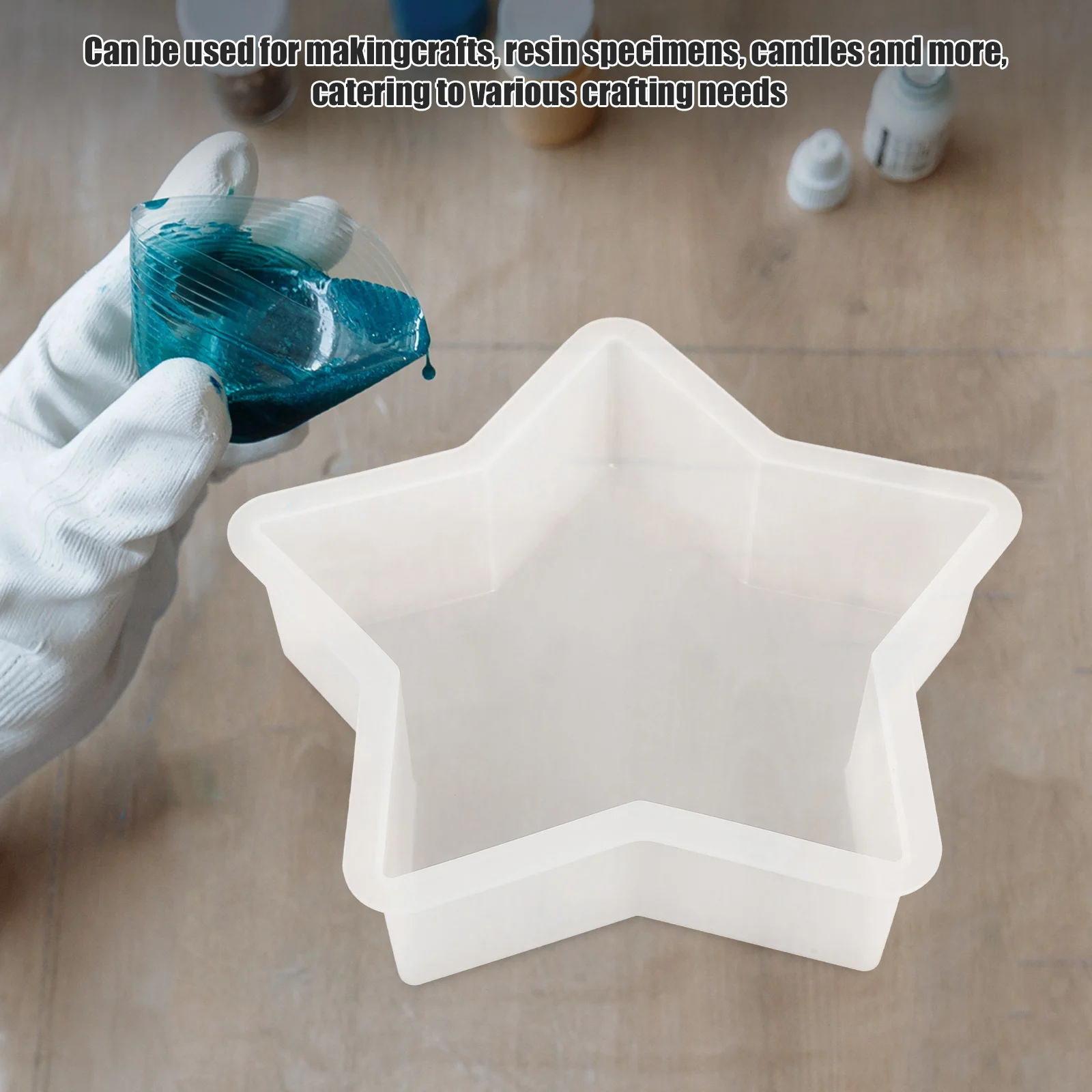 

Five-pointed Star Mold White Color Durable Crafts Making Silicone Resin Specimens Pendents Easy Demold Flexible Reusable Jewelry