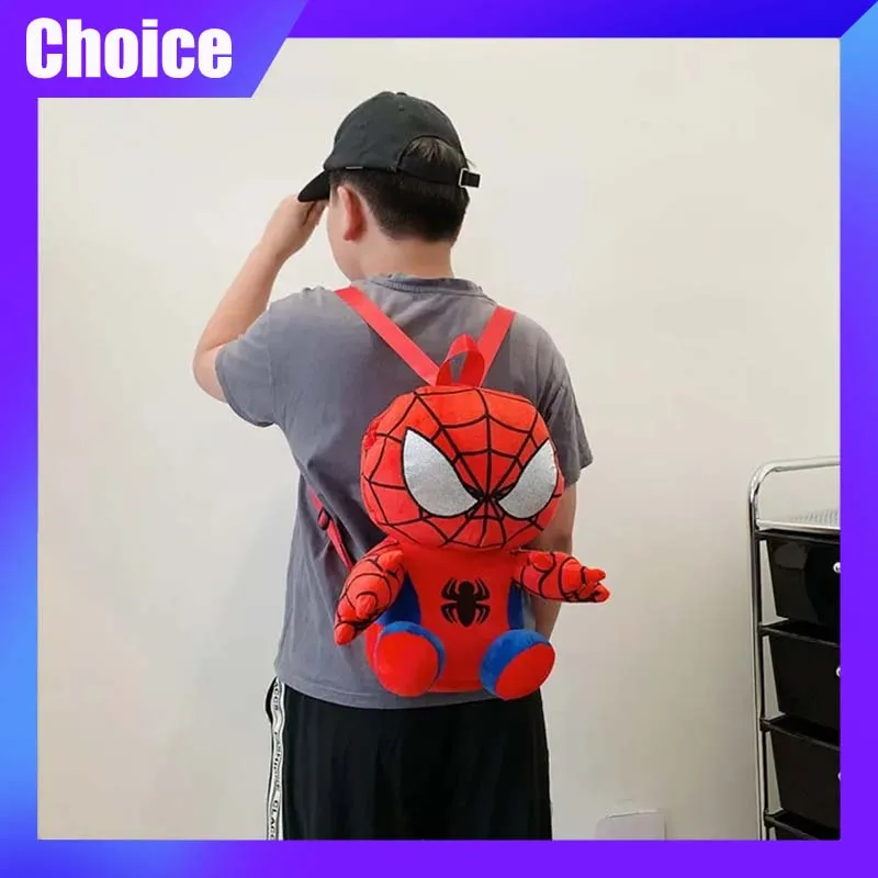 Spider Man Pluszowy plecak dla dzieci Kawaii Cute Anime Cartoon Kindergarten Travel Outdoor Bag Plush Doll Kid Birthday X-mas Gifts