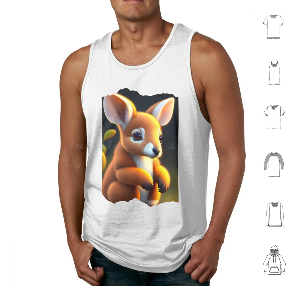 

Cute Animals , Animal , Animals , Legendary Animals , Cute Kango Tank Tops Print Cotton Animals Cute Animal Legendary Kango