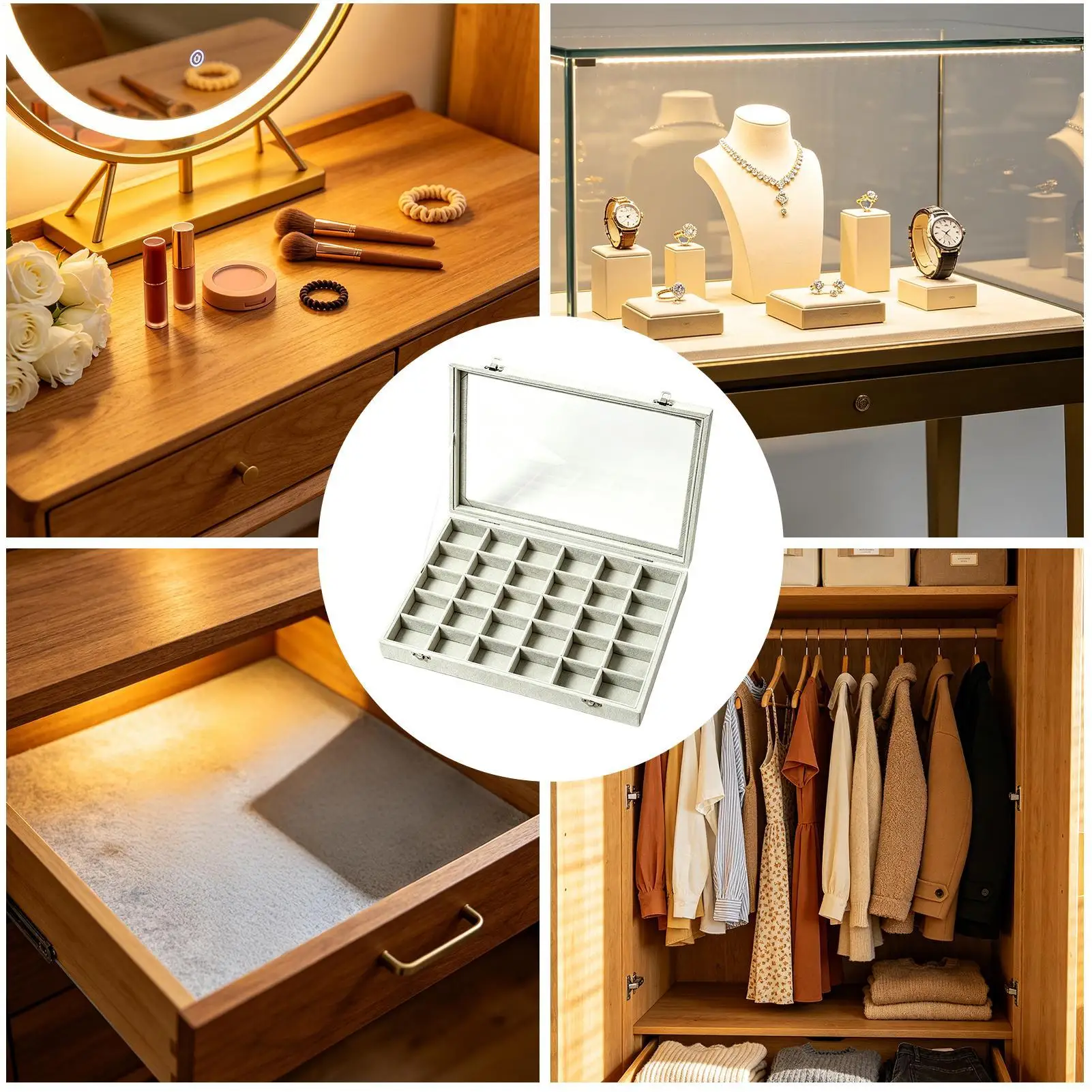 

Earring Organizer 30-Grid Jewelry Storage Drop Earrings Storage Tray For Women Girls Ladies Wives Collectors Mothers Bedroom