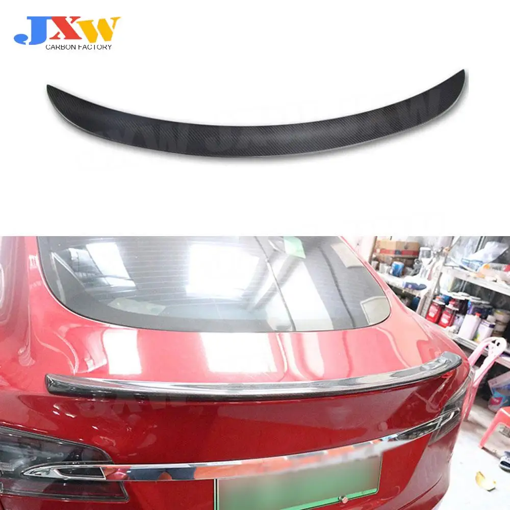 

Carbon Fiber Rear Spoiler for Tesla Model S Sedan 60 70 75 85 90 D P85D P90D P100D 2012-2018 Rear Boot Trunk Wings