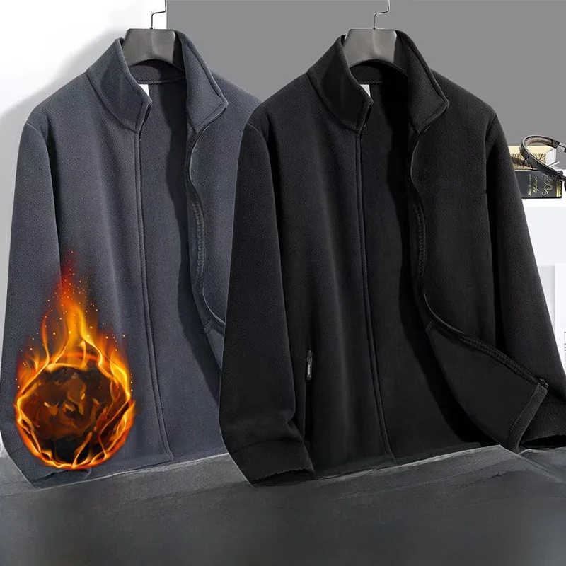 

Men's Fce Lined Hooded Jaet Thiened Casual Sle Zipper ket Design Autumn Winter Warm Outerwear Busin Gentleman