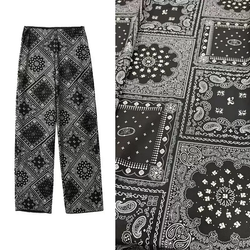 

Черно-белая полиэфирная ткань с принтом кешью и решетчатым узором для женщин, летнее платье, блузка, ткань «сделай сам», швейный материал