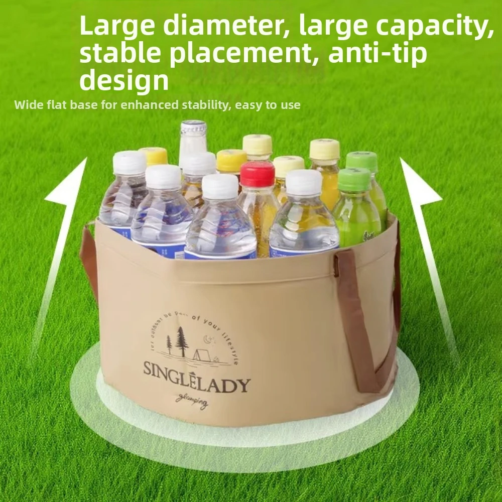 Thickened Collapsible Water Basin With Handle Lightweight Portable Travel Bucket Wear Resistant Space Saving Camping Wash Basin