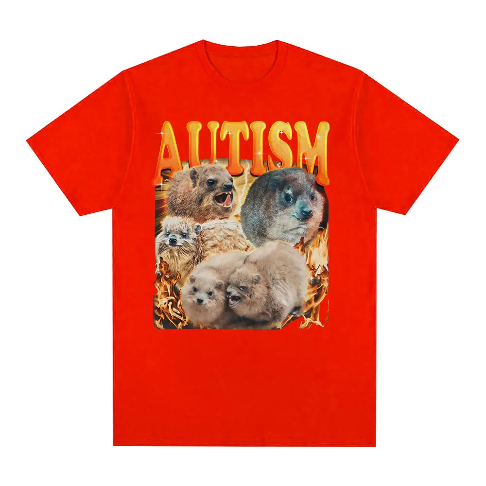 2026 Funny Tee Autism Unhinged Funny Rock Hyrax Meme Graphic T-shirts Clothing New Style Fashion Tshirt Hot Sale Clothing Y2Ktop