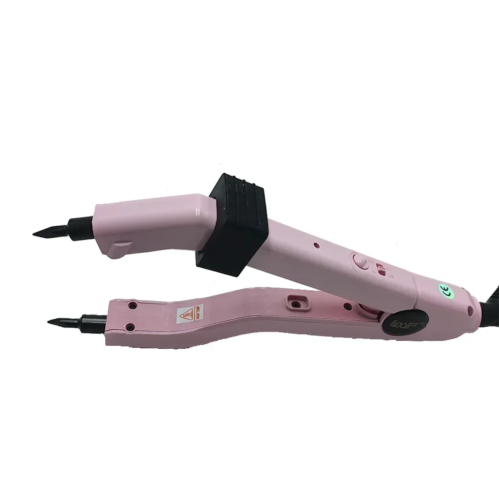 Sharp tip JR609 Quality Pink Heat Hair Connector Temperature Controllable Heat Iron Hair Extension Tools Kit