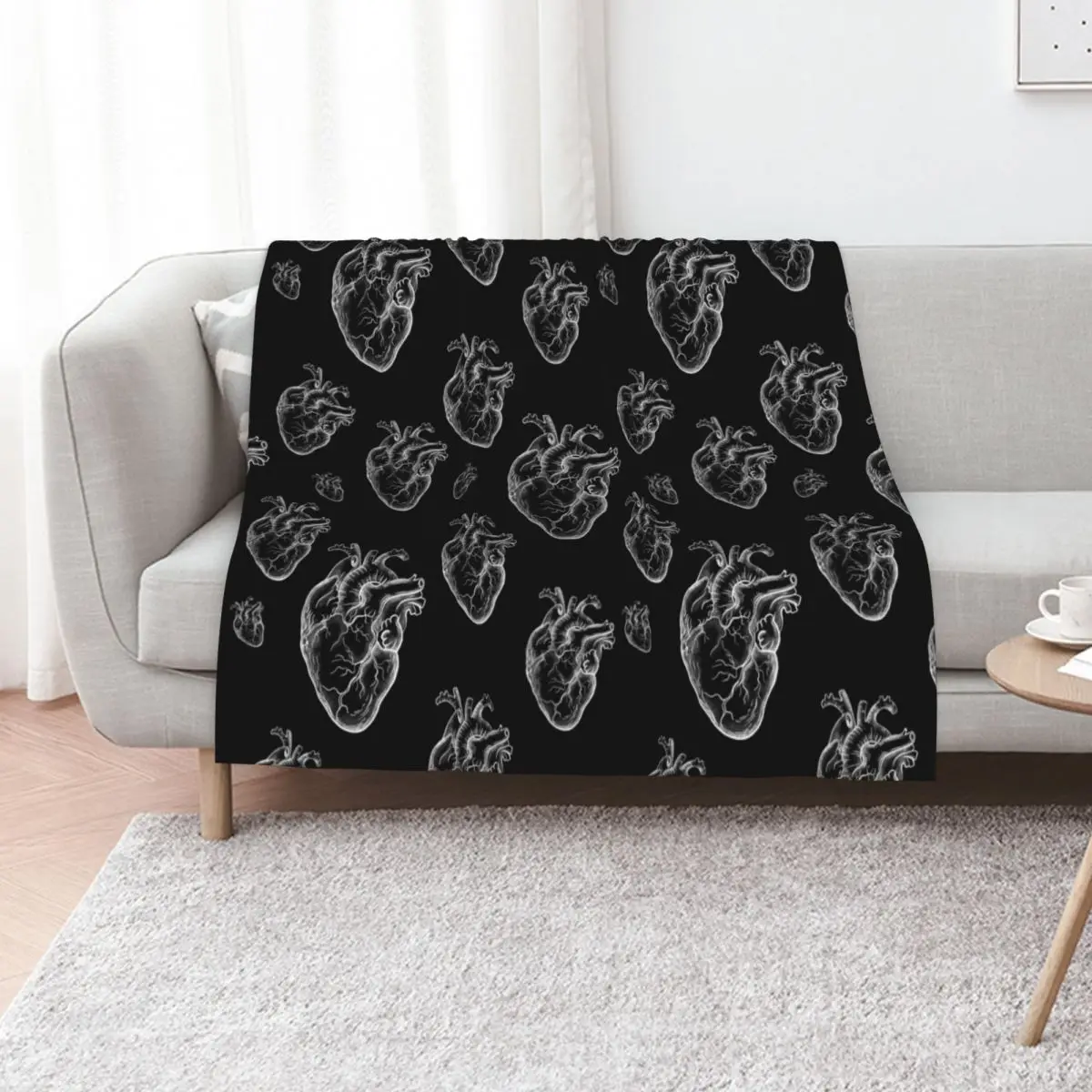 Human Heart white, anatomy art, cool cute Throw Blanket Sleeping Bag Sofas Cute Plaid Luxury Extra Large Throw Weighted Blankets