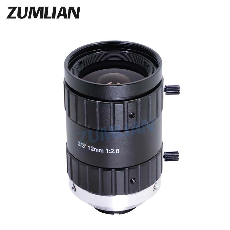 ZUMLIAN 12mm lens C-mount camera cctv/fa lens 5MP low distortion 2/3'' machine vision F2.8-16 manual iris for industrial cameras