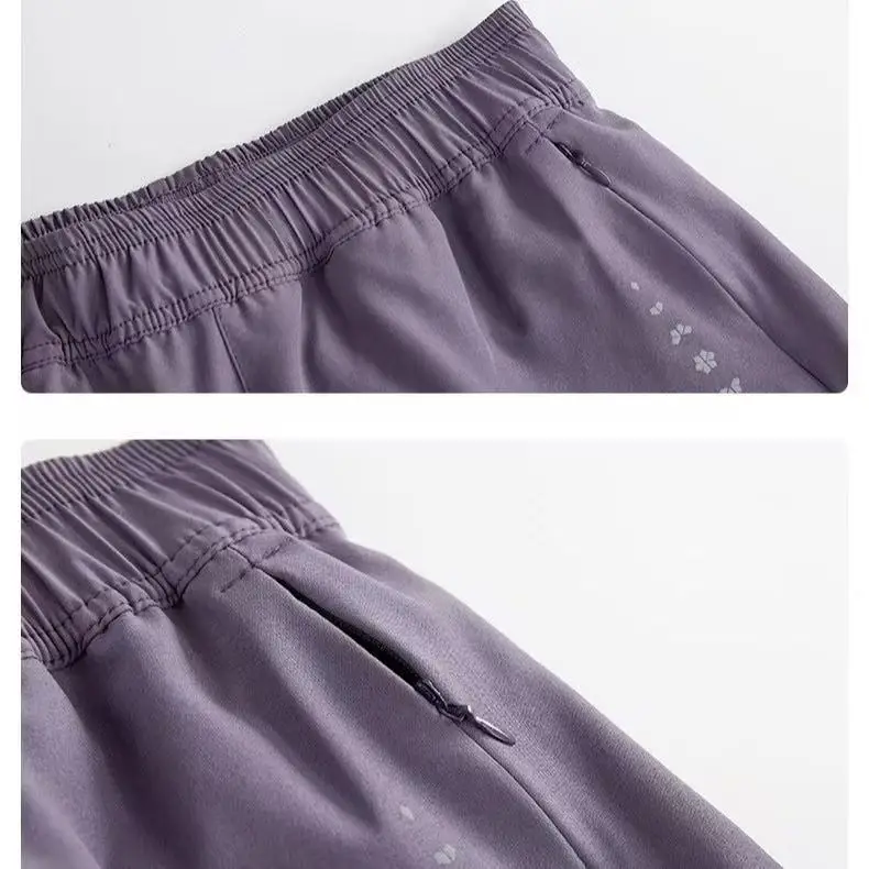 Damen-Sportshorts mit hoher Taille, elastisch, schnell trocknend, doppellagig, gefälschter zweiteiliger Anzug, Fitness, Laufen, Yoga, Sportbekleidung, Shorts – Detail 2