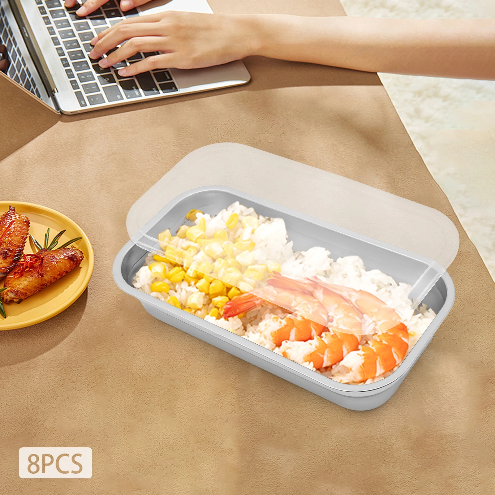 

8Pcs Stainless Steel Food Storage Containers with Lid, 2.5 Inch Deep Storage Container for Rice, Flour, Sugar, Dry Food Pantry