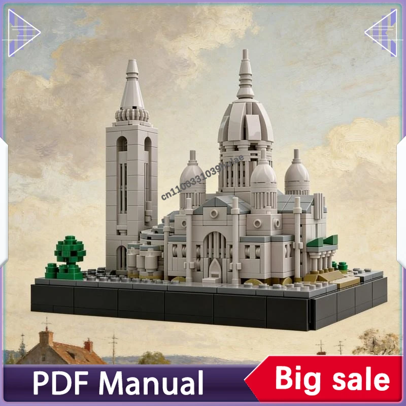 

1120pcs MOC Sacre Coeur de Montmartre Building Blocks European Cathedral Landmark Model Bricks Set Adult Collection Decor